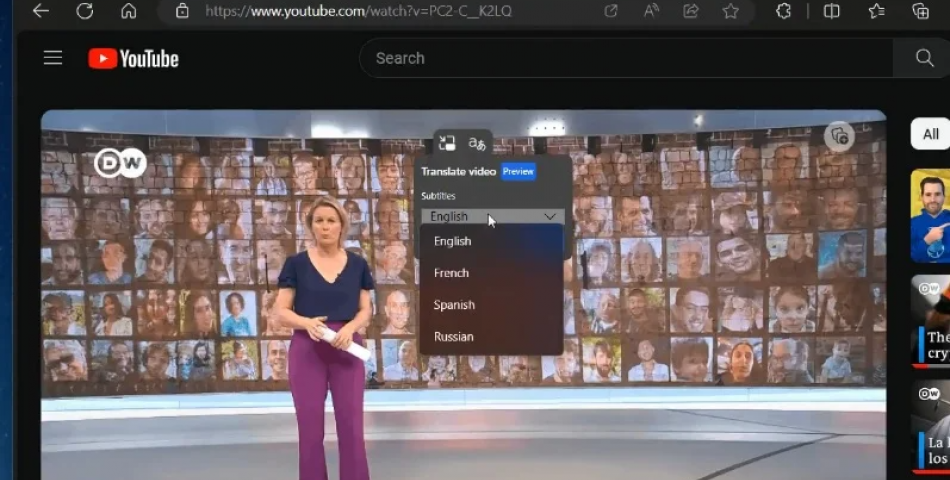Microsoft Edge yeni bir video çeviri özelliğini test ediyor